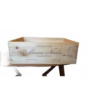Reserve Maison Nicolas Chardonnay Wood Crate Box 21" x 13"